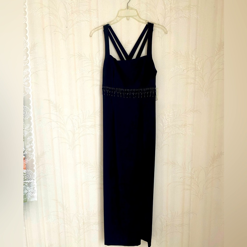 Elegant  vintage Black Evening gown by CDC size 10 (sb13)